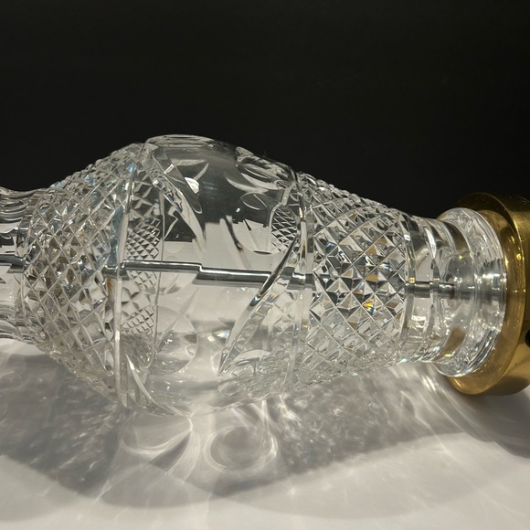 Rare Waterford Fine Crystal Hand-cut Signed Table Lamp 18” - Picture 6 of 15